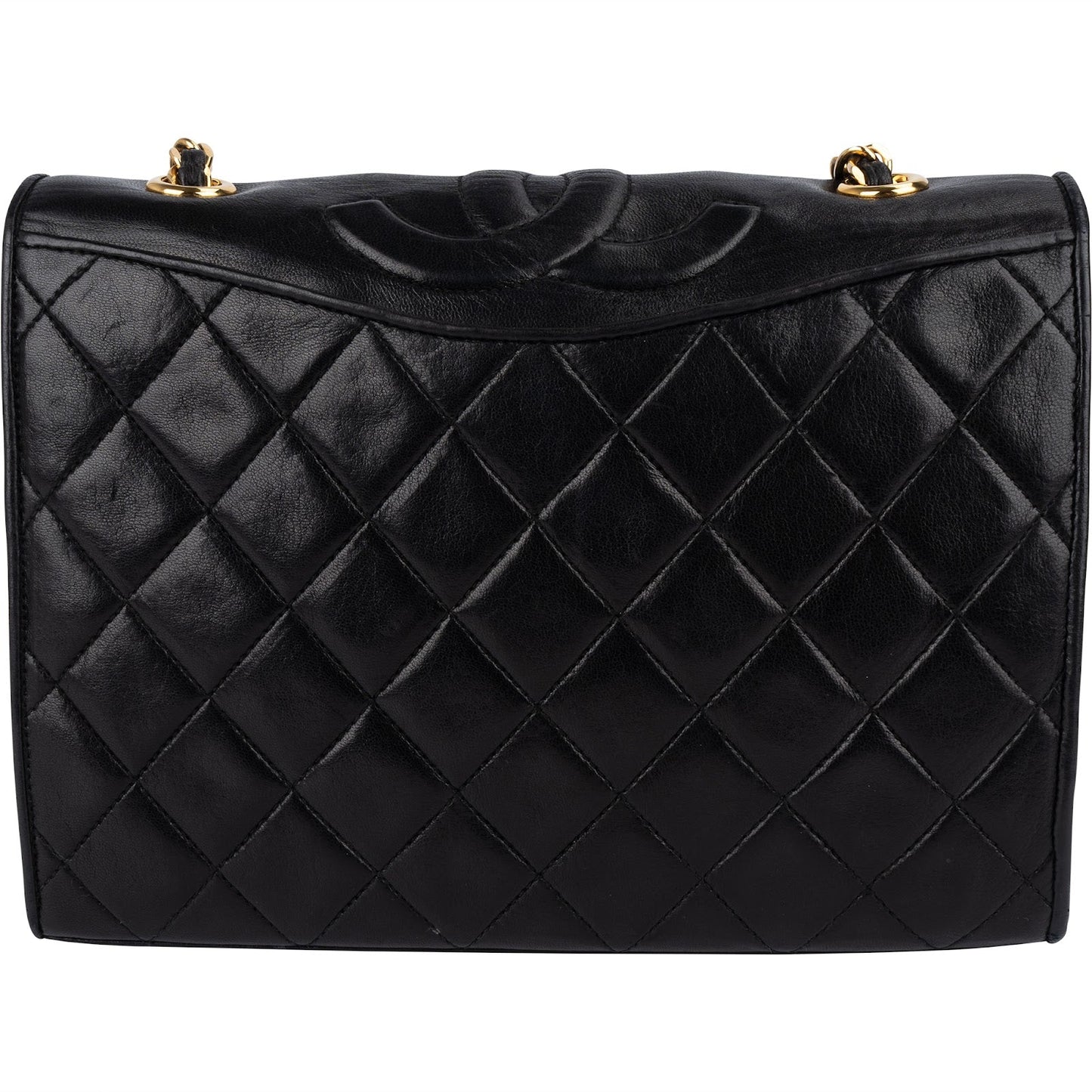 Chanel Quilted Lambskin CC Single Flap Shoulder Bag
