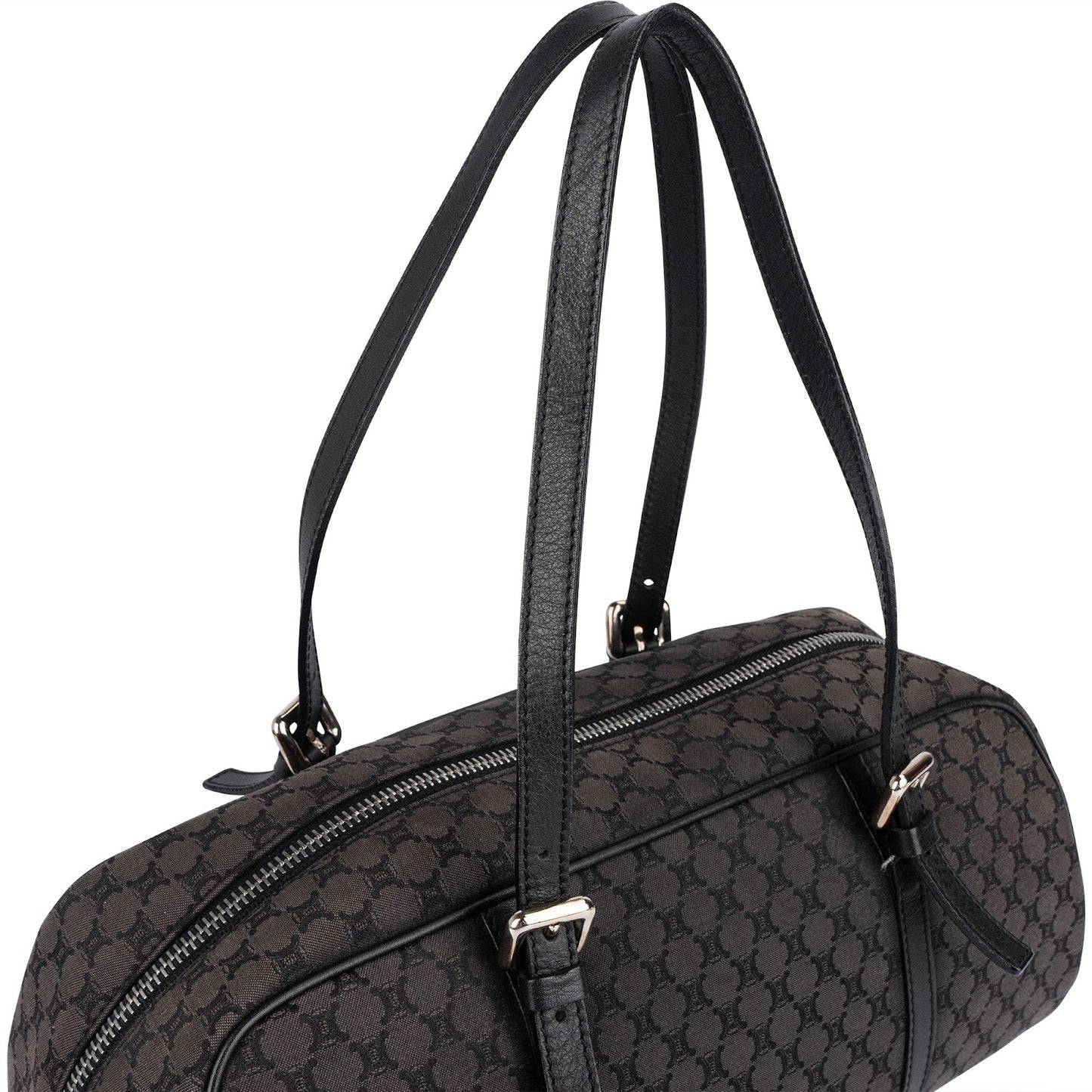 Celine Black Macadam Nylon Boston Shoulder Bag