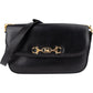 Celine Black Leather Triomphe Shoulder Bag
