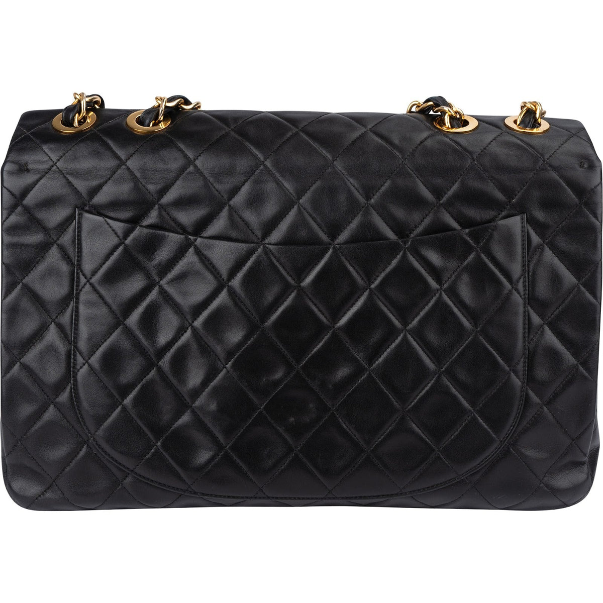 Chanel Quilted Lambskin 24K Gold Maxi Single Flap Crossbody Bag