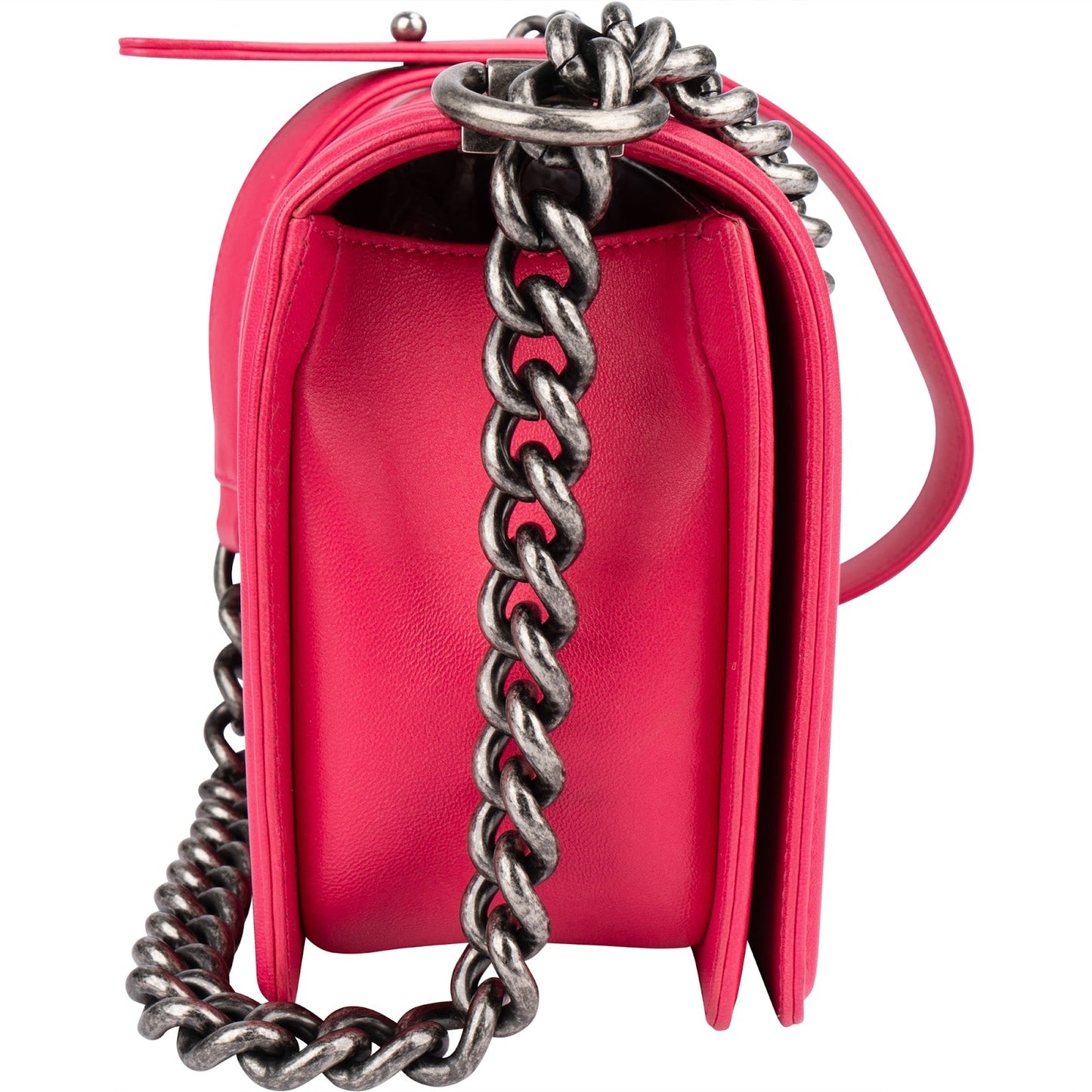 Chanel Quilted Lambskin Single Flap  Boy Crossbody Bag