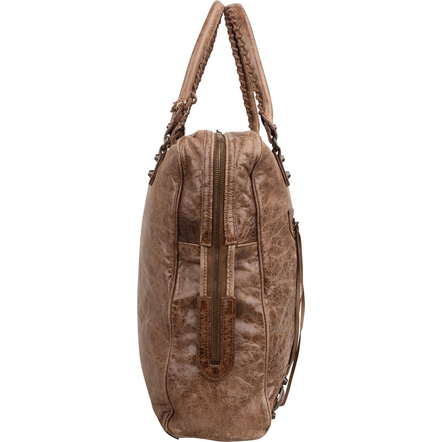 Balenciaga Brown Leather Paper Bag Tote City Handbag