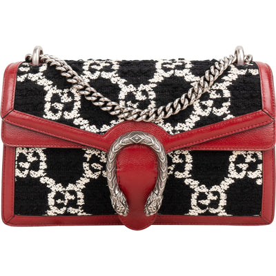 Gucci Monogram GG Tweed Dionysus Shoulder Shoulder Bag