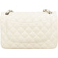 Chanel Quilted Caviar Leather Palladium Jumbo Double Flap Crossbody Bag
