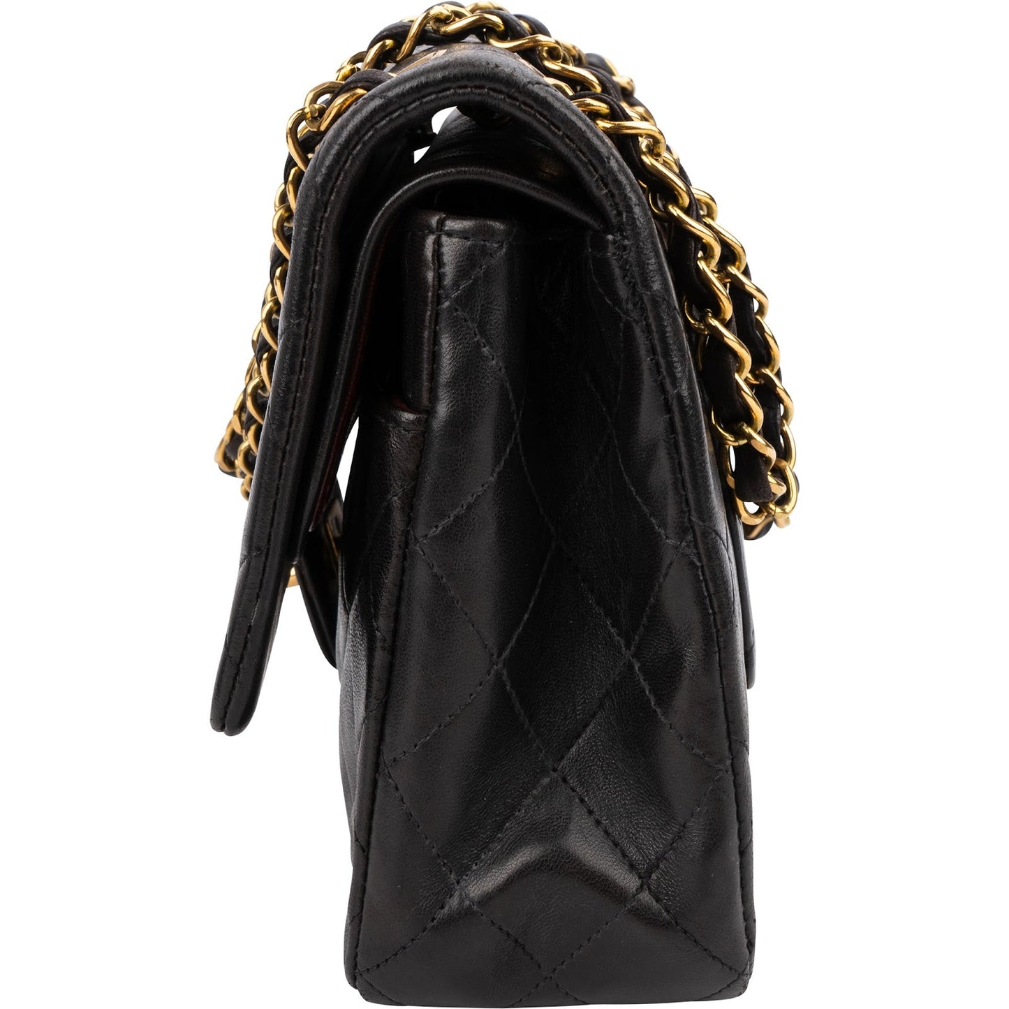 Chanel Quilted Lambskin Medium 24K Gold Double Flap Shoulder Bag