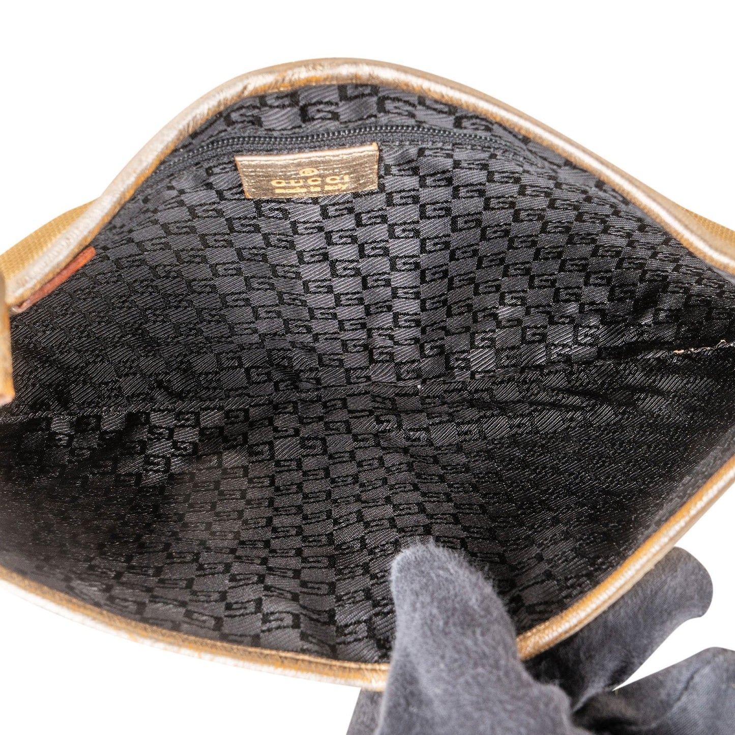 Gucci Golden Fabric Bamboo Jackie Shoulder Bag
