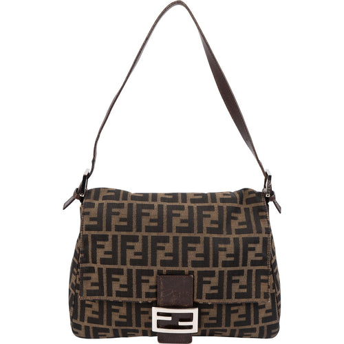 Fendi Monogram FF Zucca Canvas Mamma Baguette Shoulder Bag
