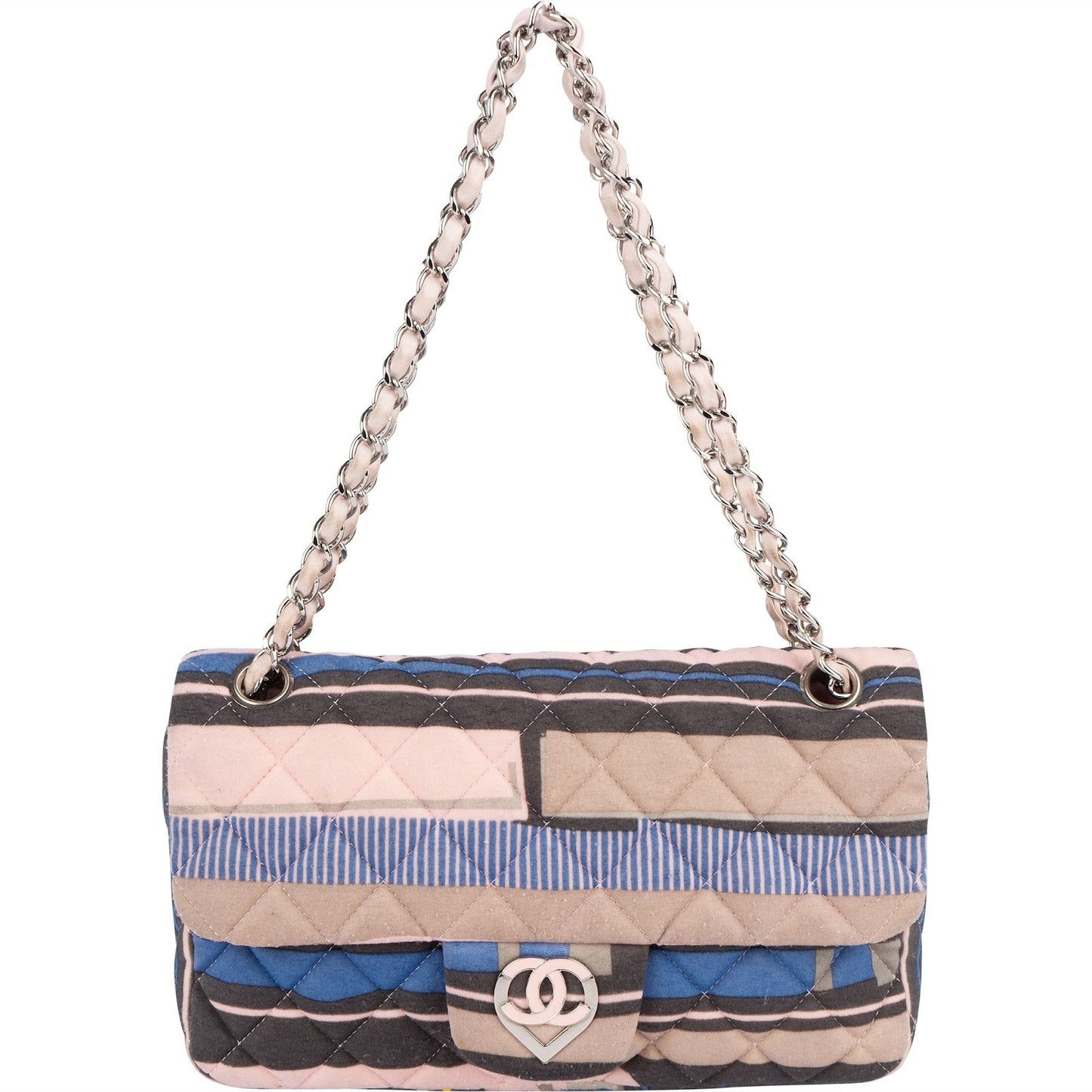 Chanel Quilted Cotton Single Flap Shoulder Bag