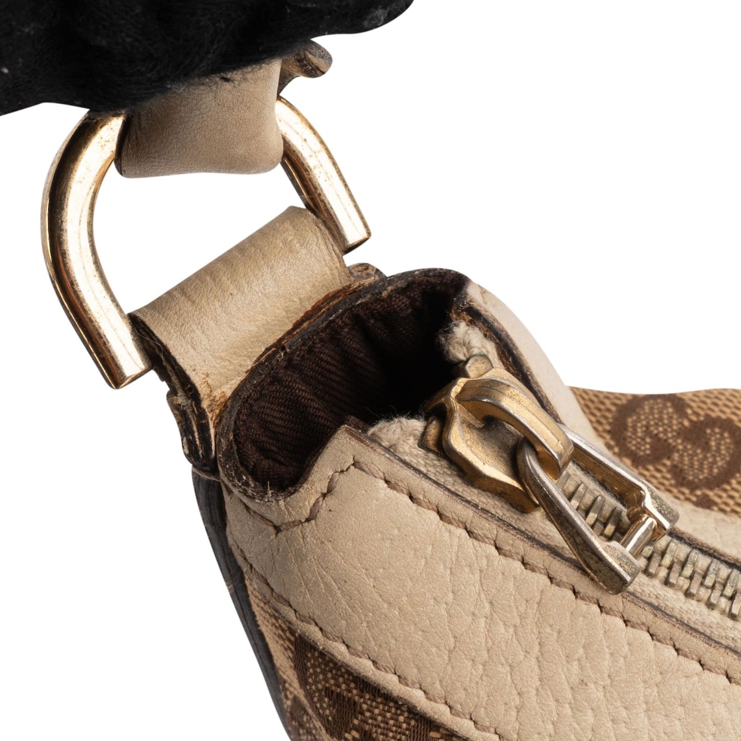 Gucci Monogram GG Abbey Double Pocket Hobo Shoulder Bag