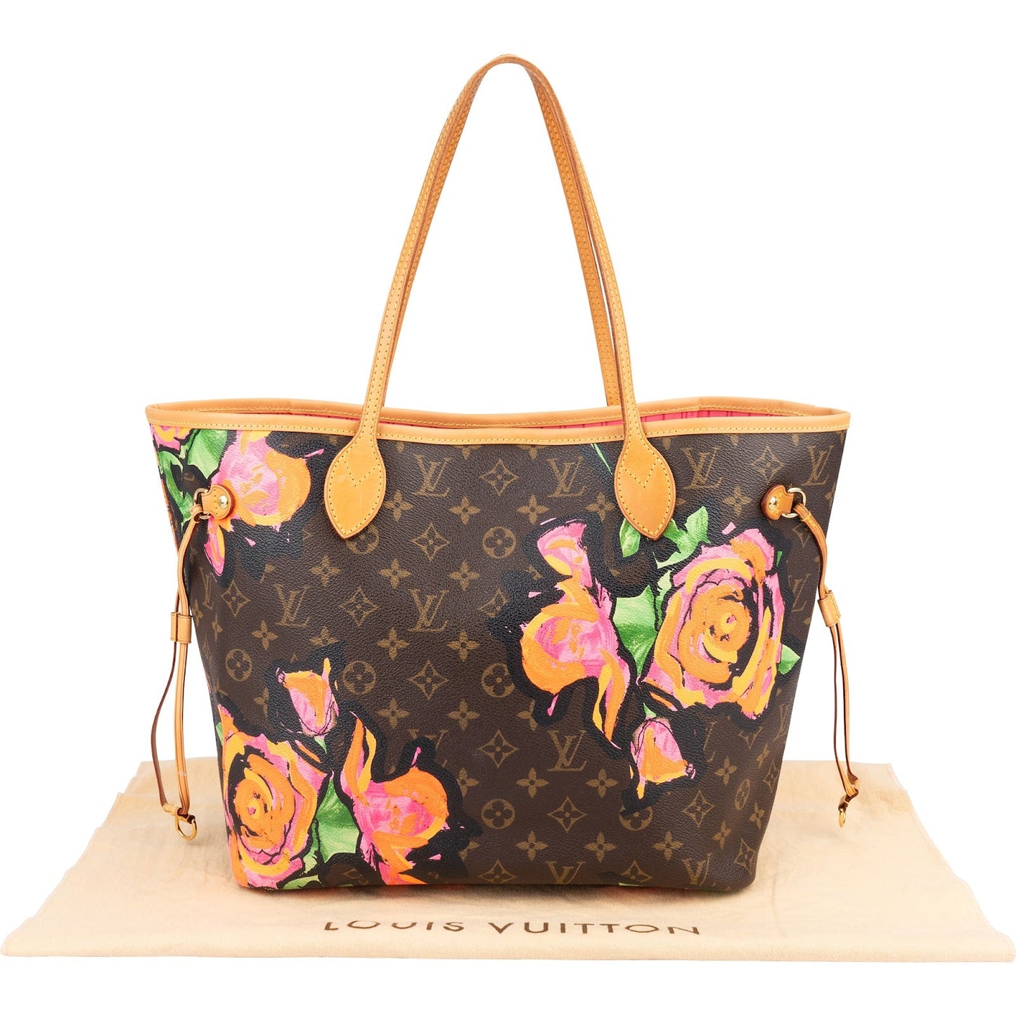 Louis Vuitton Limited Monogram Roses Neverfull MM Shoulder Bag