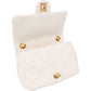 Chanel White Quilted Lambskin Mini Rectangular Flap Top Handle Crossbody Bag