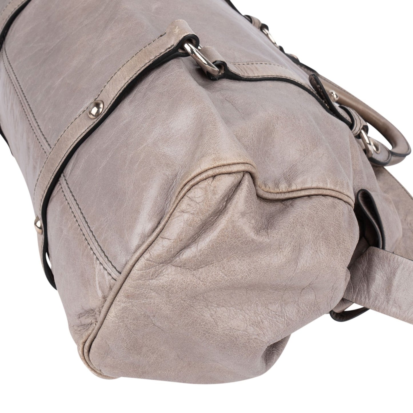 Miu Miu Grey Vitello Lux Bow Satchel Handbag