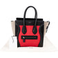 Céline Tricolor Grained Smooth Calfskin Suede Luggage Handbag
