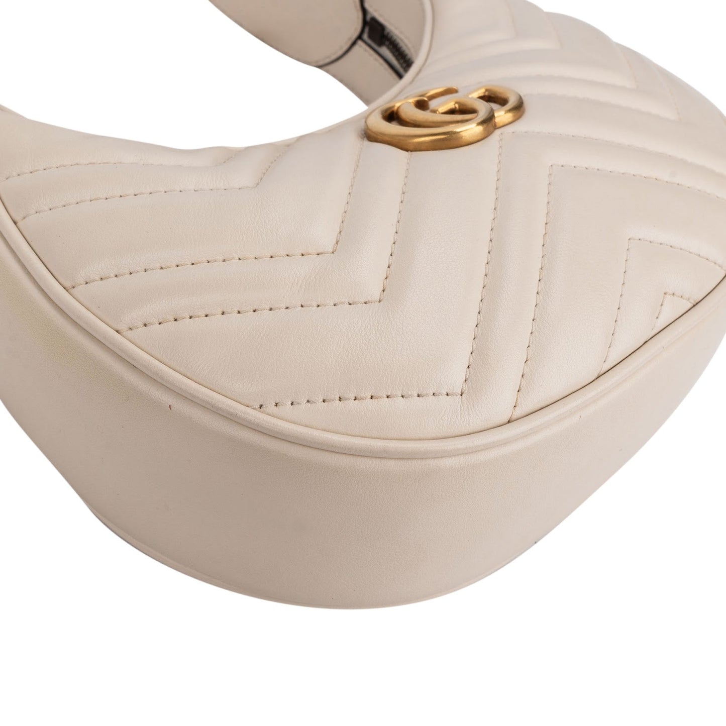Gucci Quilted Leather GG Marmont Half-Moon Mini Shoulder Bag