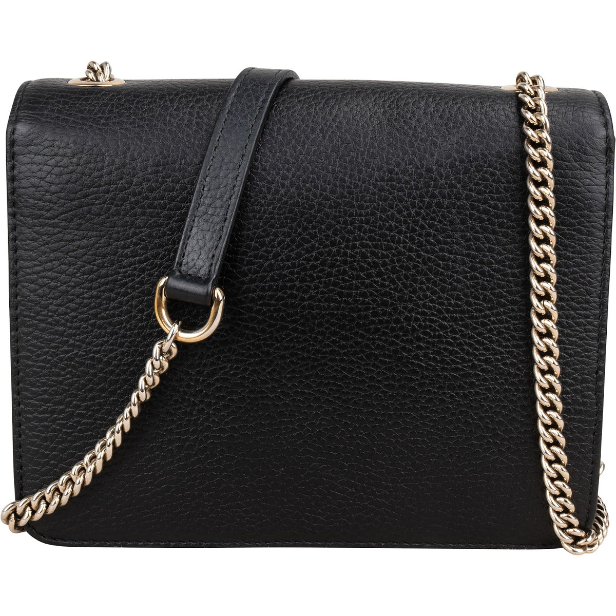 Gucci Black Leather Interlocking GG Crossbody Bag