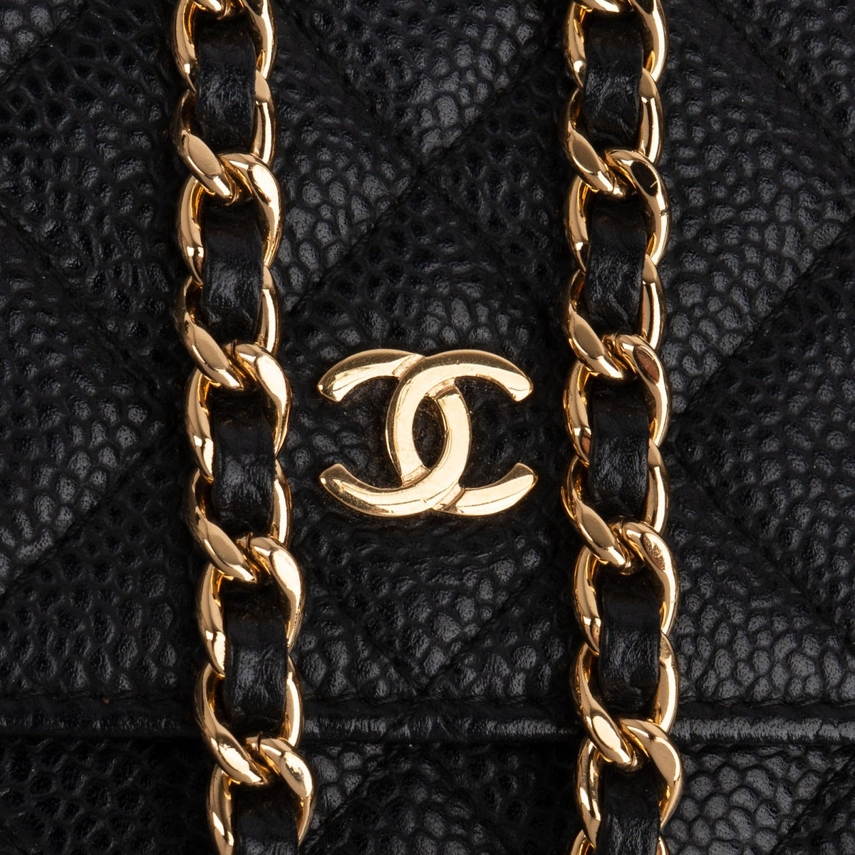 Chanel Quilted Caviar Leather CC Wallet On Chain Crossbody Bag