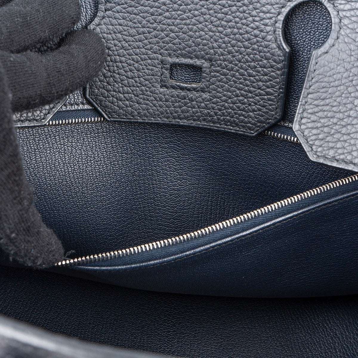 Hermès Blue Indigo Clemence Leather Palladium Birkin 30 Handbag