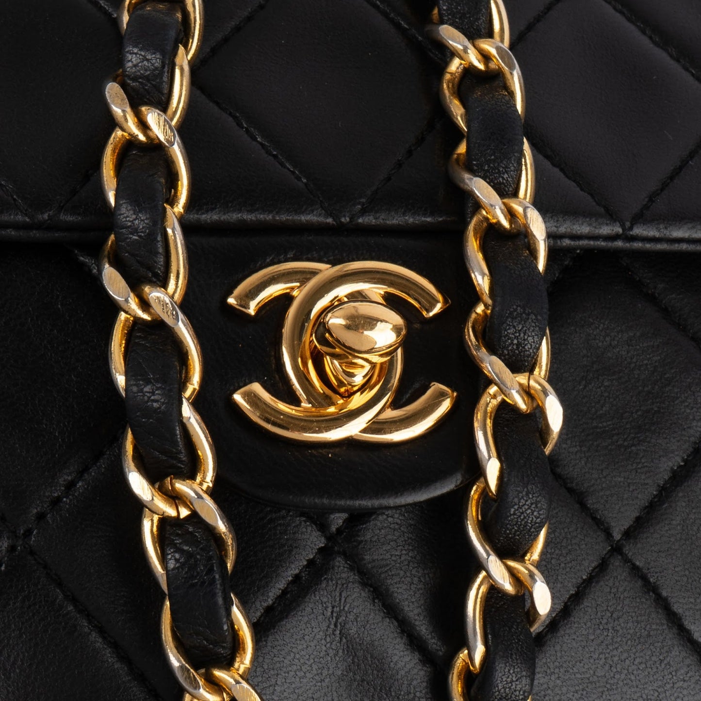Chanel Quilted Lambskin 24K Gold Single Flap Crossbody Bag