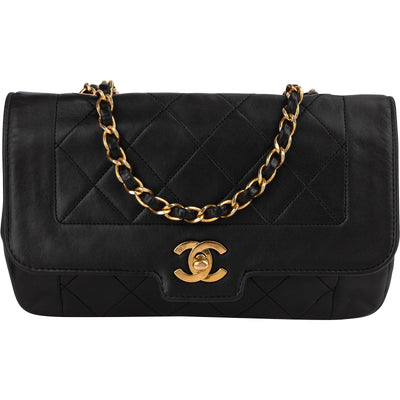 Chanel Quilted Lambskin 24K Gold Single Flap Crossbody Bag