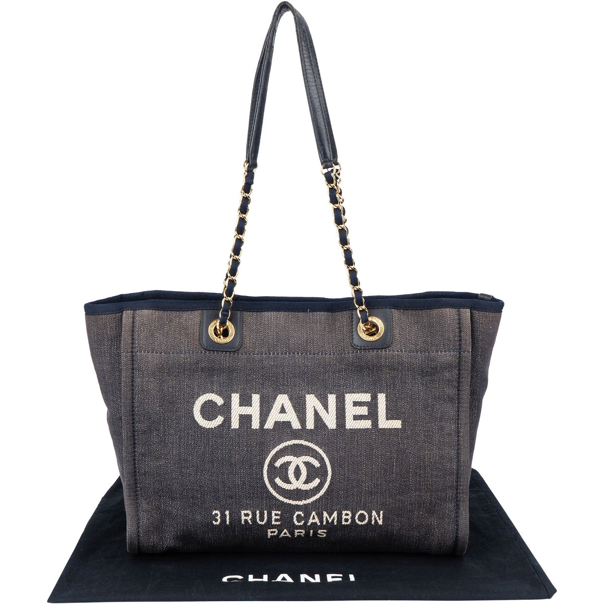 Chanel Denim Deauville Tote Shoulder Bag