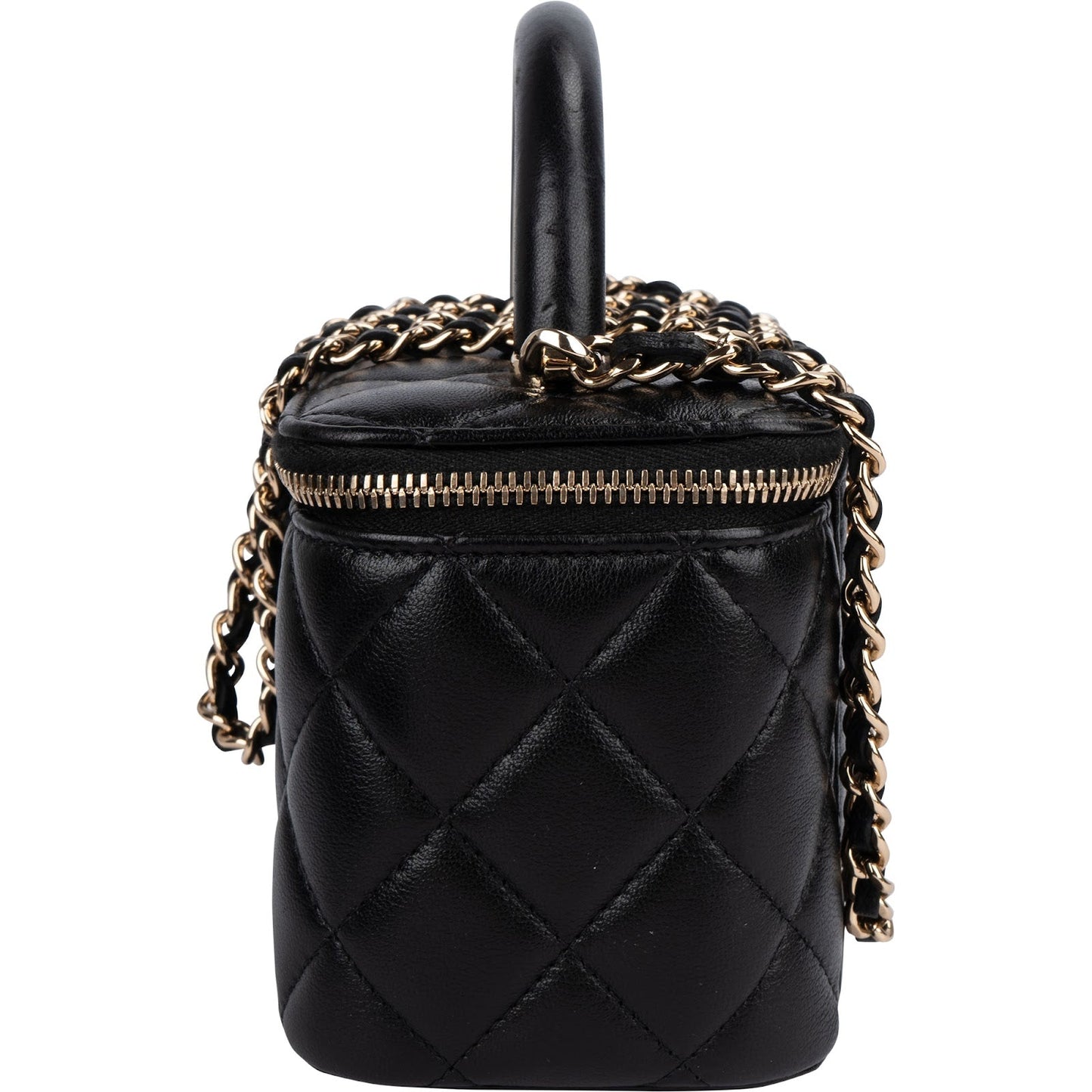 Chanel Quilted Lambskin Vanity Case Crossbody Handbag
