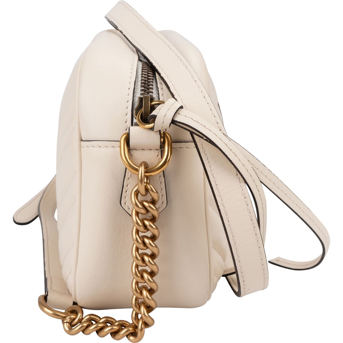 Gucci Chevron Matelassé Leather GG Marmont Medium Camera Crossbody Bag