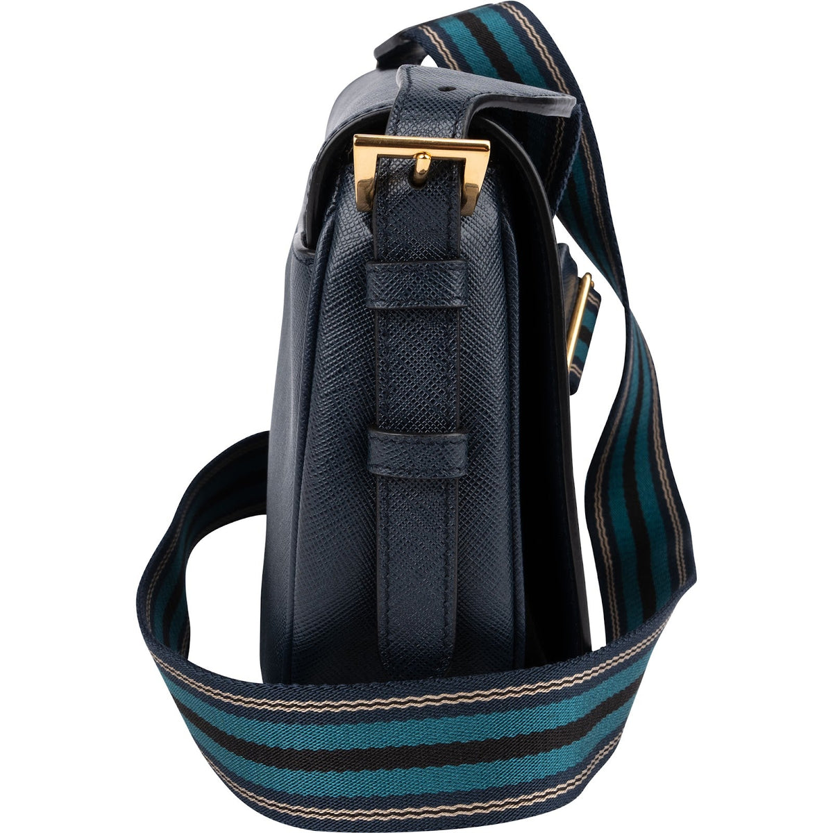 Prada Blue Saffiano Leather Shoulder Crossbody Bag