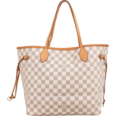 Louis Vuitton Monogram Damier Azur Canvas Neverfull MM Shoulder Bag