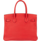 Hermès Rouge Garance Togo Leather Palladium Birkin 30 Handbag