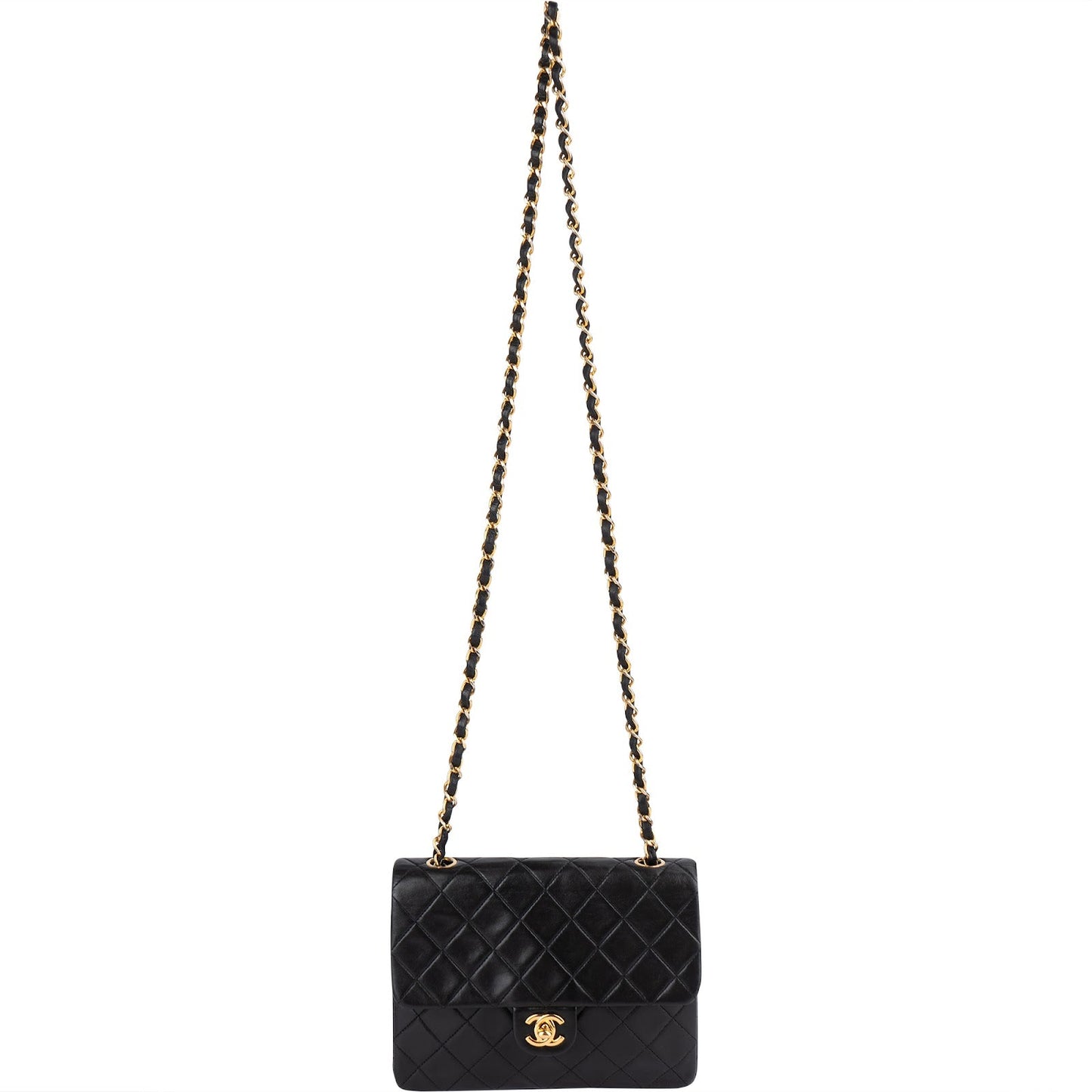 Chanel Quilted Lambskin 24K Gold Single Flap Crossbody Bag