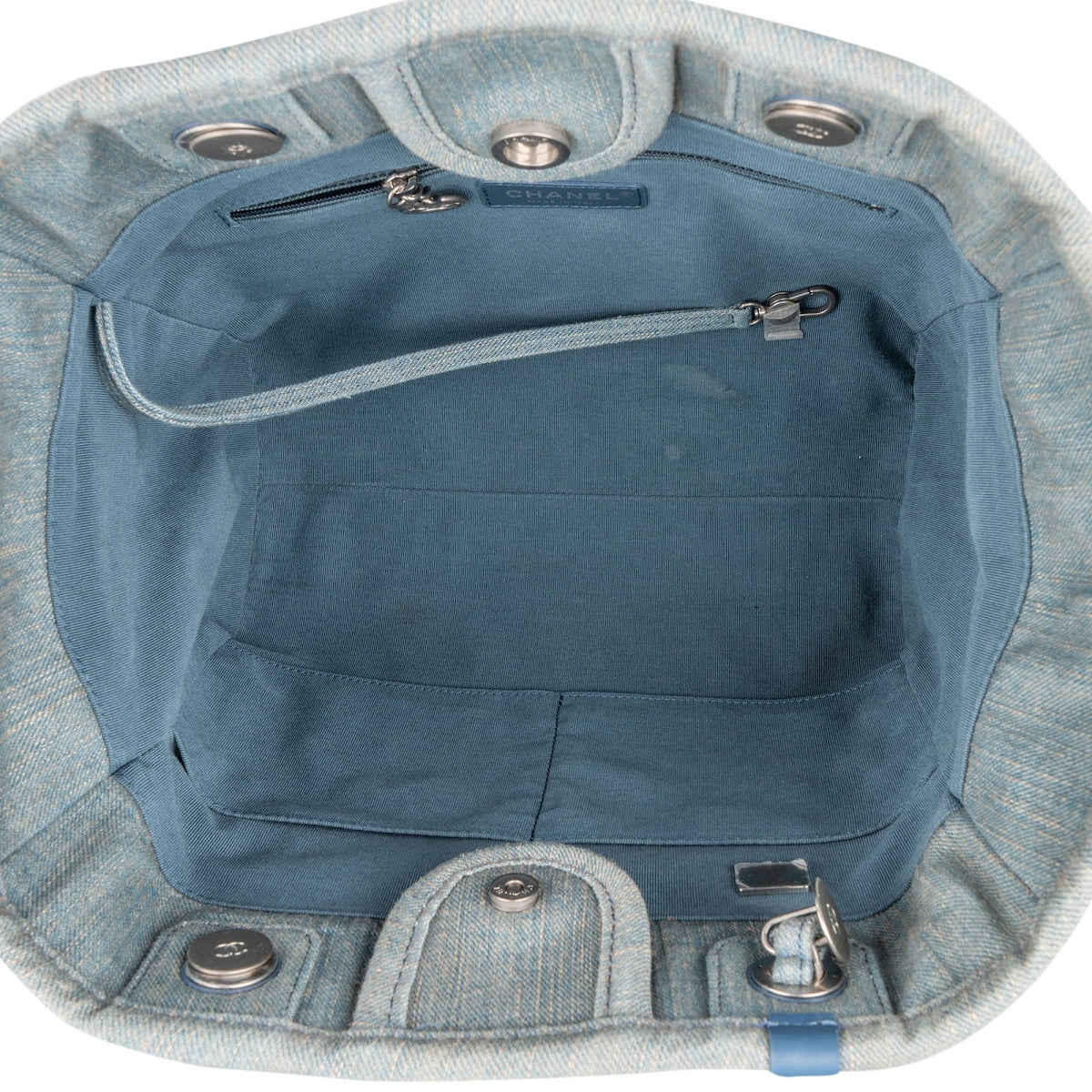Chanel Denim Deauville Small Tote Shoulder Handbag