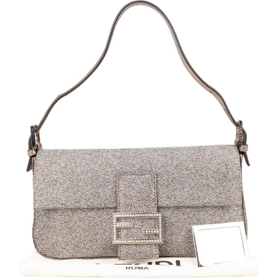 Fendi Limited FF Crystal Baguette Shoulder Bag