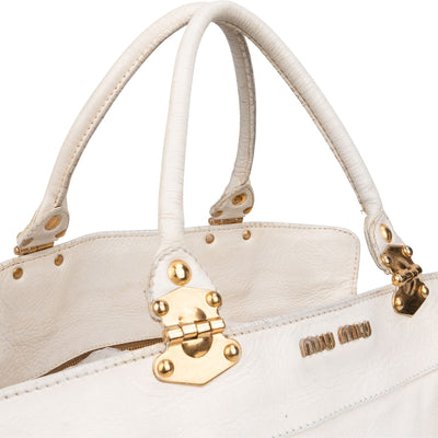 Miu Miu Blancoi Vitello Daino Satchel Handbag