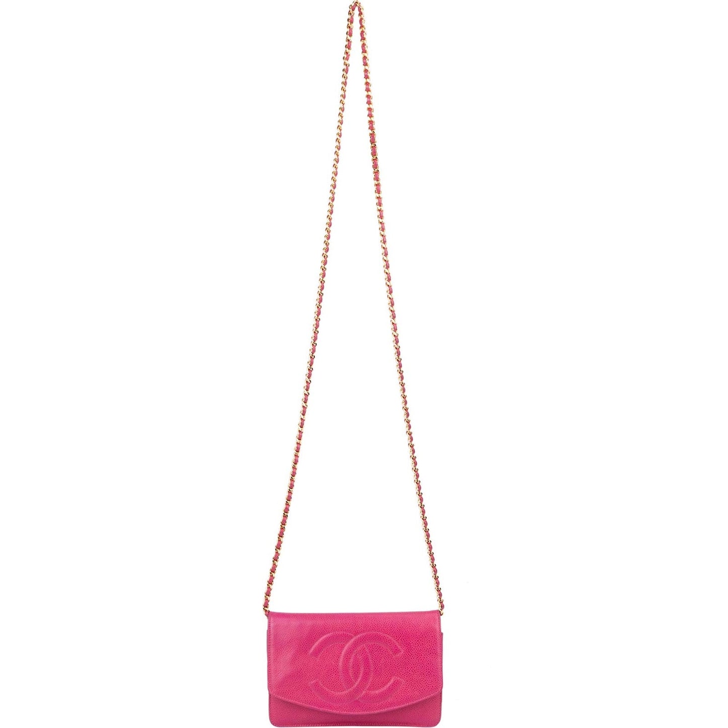 Chanel Caviar Leather Timeless CC Vintage Wallet on Chain Crossbody Bag