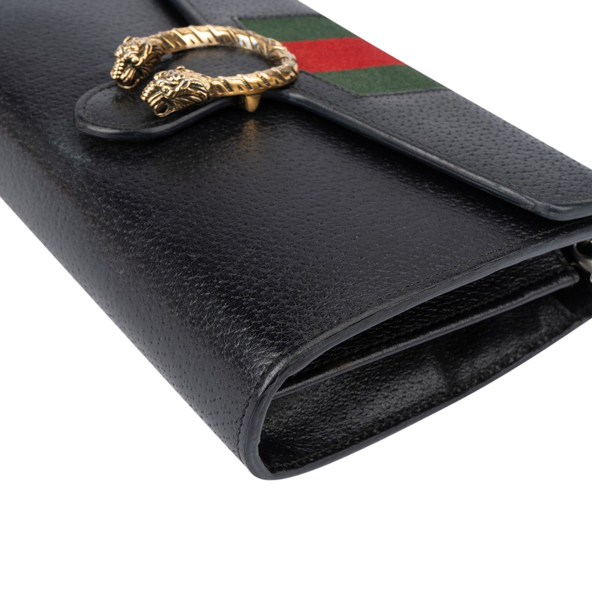Gucci Leather Dionysus Web Stripe Wallet On Chain Crossbody Bag