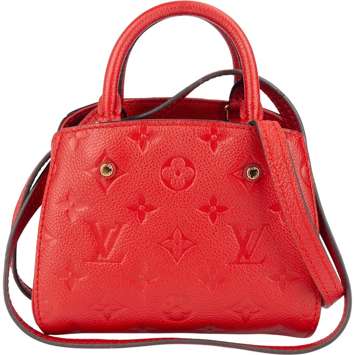 Louis Vuitton Leather Monogram Empreinte Nano Montaigne Crossbody Handbag