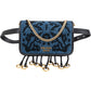 Prada Cahier Belt Bag aus besticktem Denim – Vorderansicht
