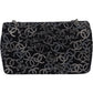 Chanel Sequin Embellished Woven CC Medium Double Flap Shoulder Bag