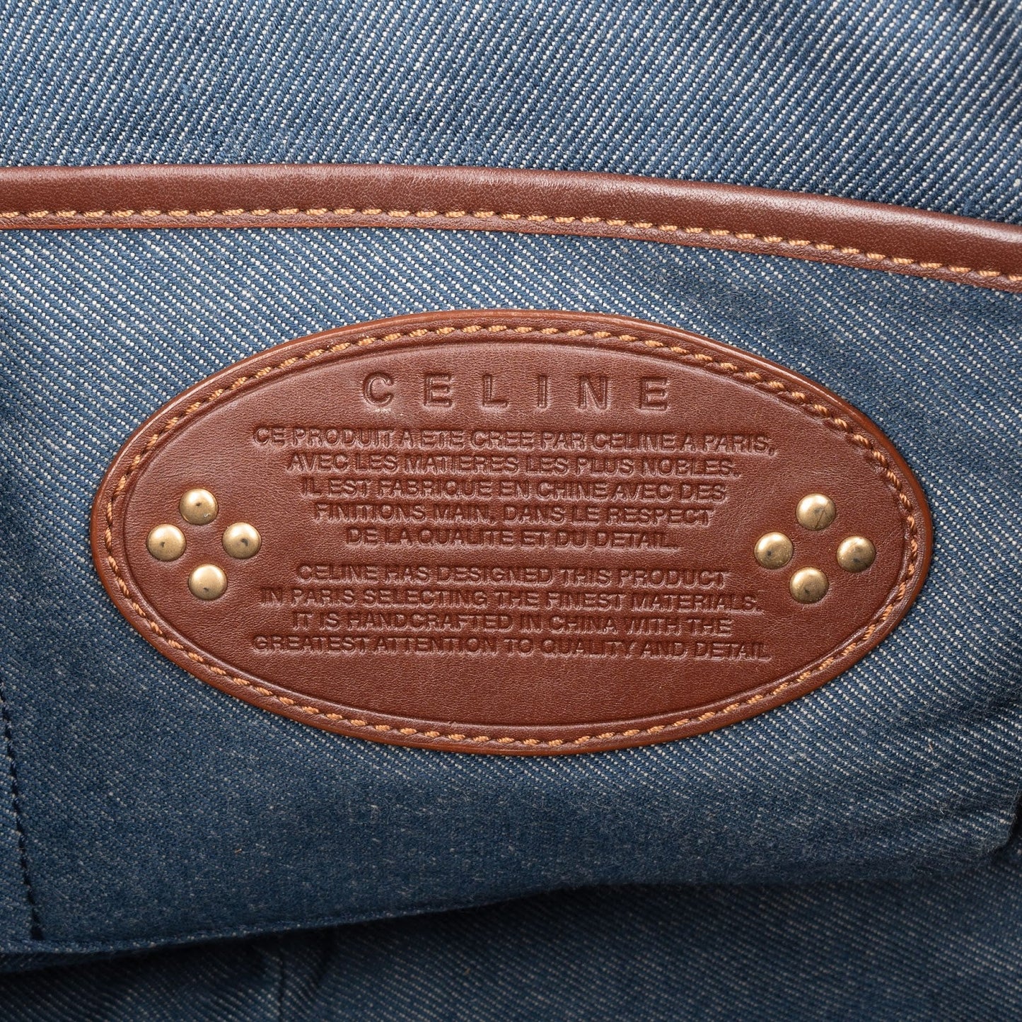 Celine Monogram Macadam Denim Messenger Crossbody Bag