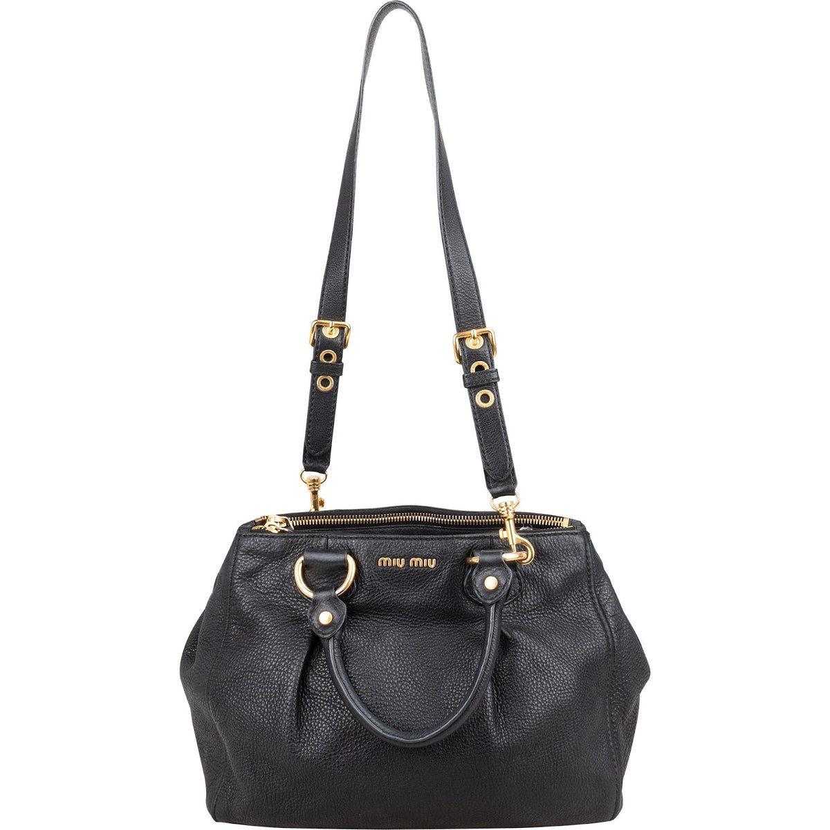 Miu Miu Vitello Daino Leather Tote Hobo Handbag