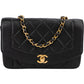 Chanel Quilted Lambskin Diana 24K Gold Single Flap Crossbody Bag