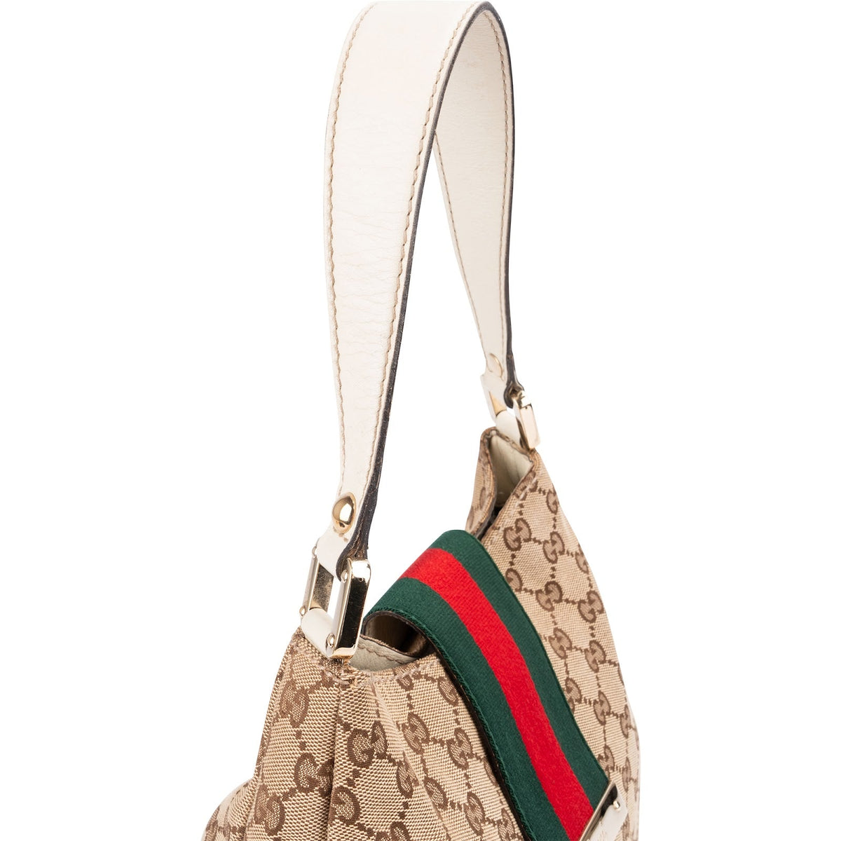 Gucci Monogram GG Canvas Web Hobo Shoulder Bag
