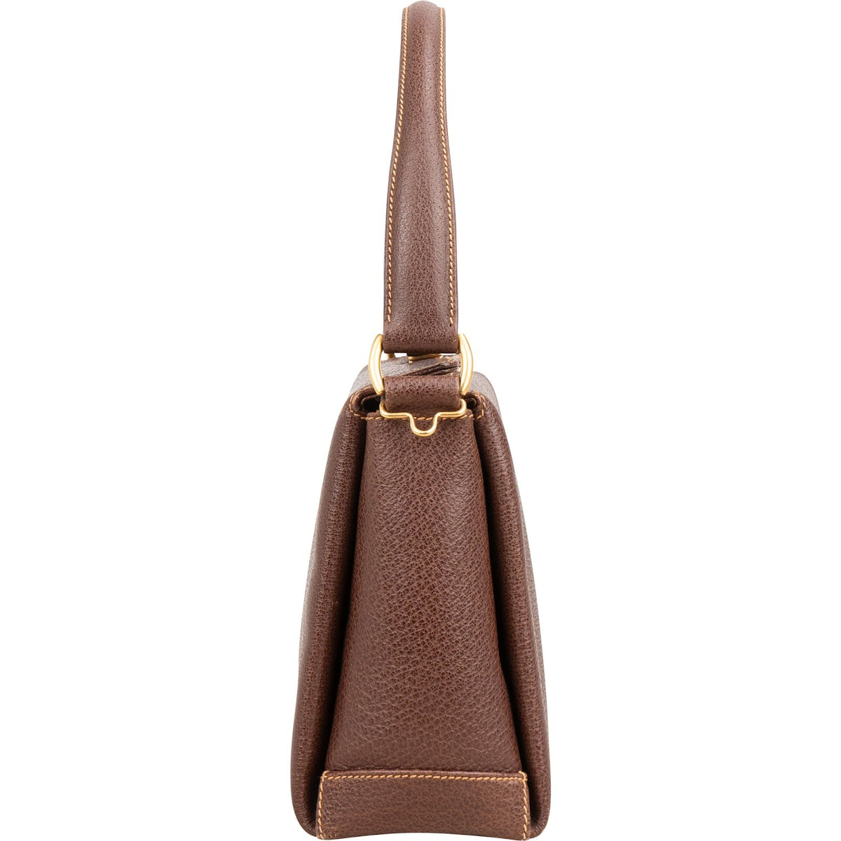 Gucci Brown Leather Bamboo Lock Top Handle Handbag