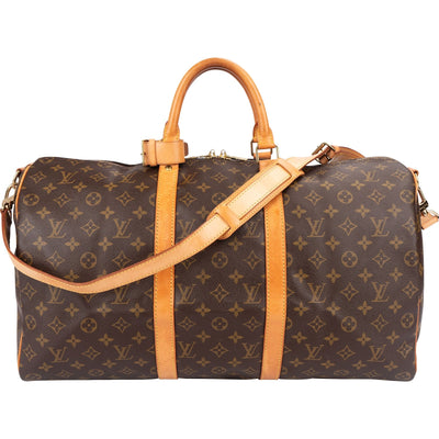Louis Vuitton Monogram Canvas Keepall 50 Bandoulière Travel Bag