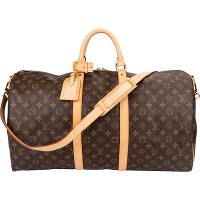 Louis Vuitton Monogram Canvas Keepall 55 Bandoulière Travel Bag