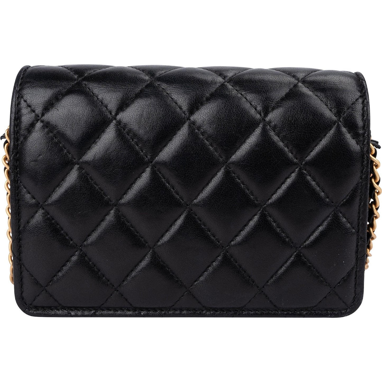 Chanel Quilted Lambskin Rectangular Wallet On Chain Crossbody Bag