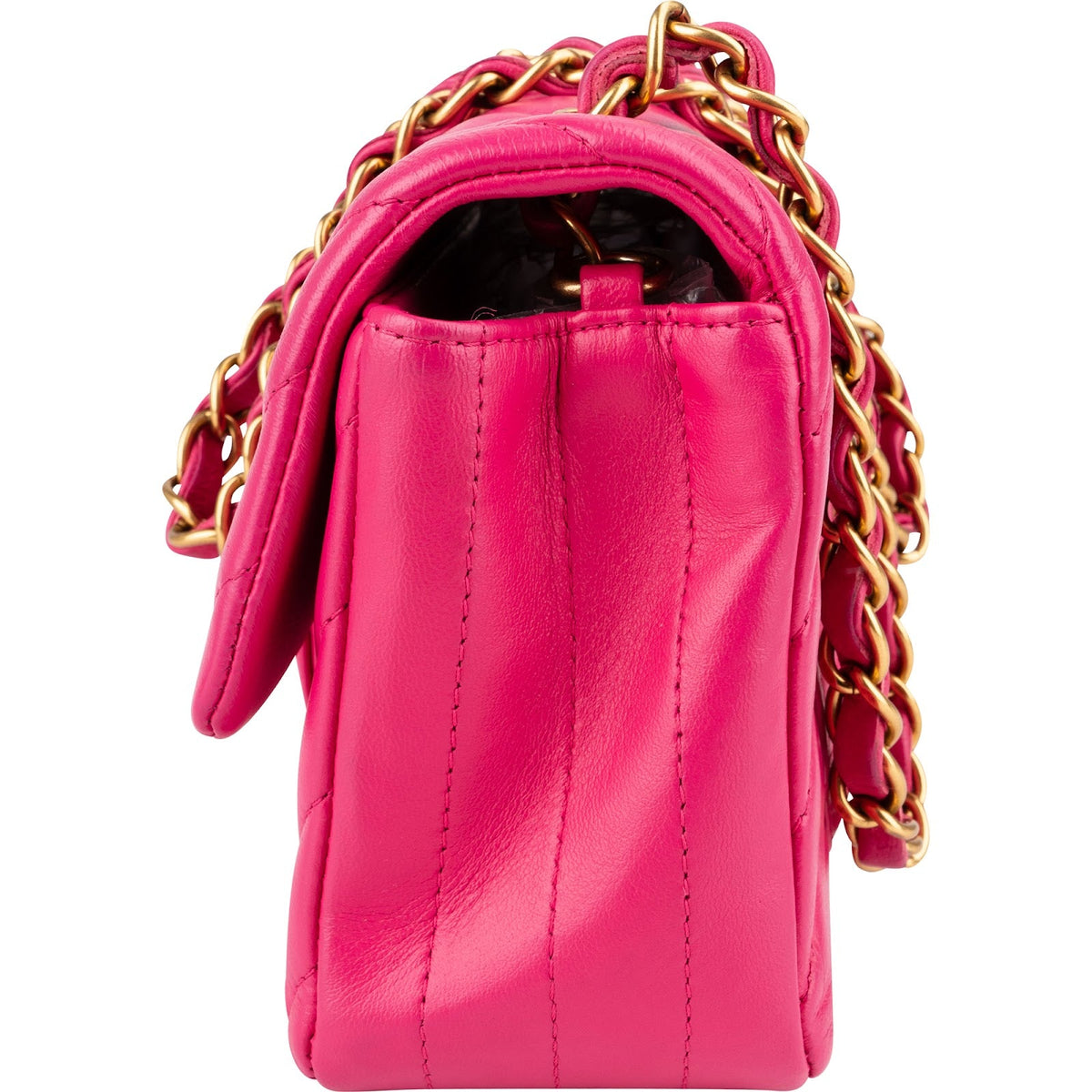 Chanel Quilted Chevron Lambskin Small Single Flap Crossbody Bag