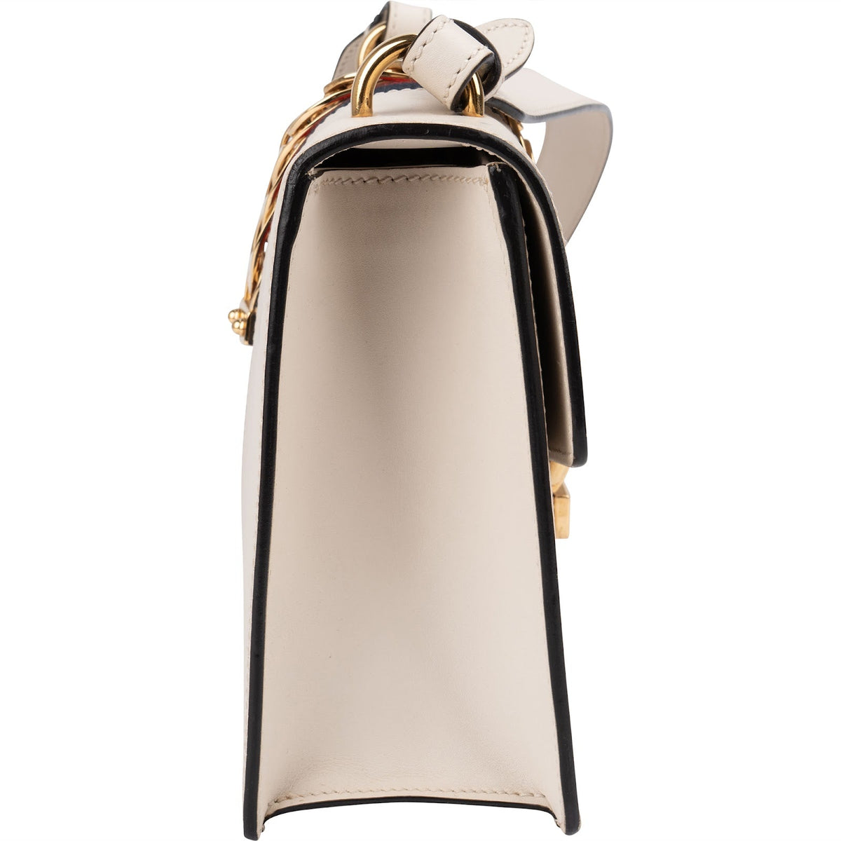 Gucci White Leather Sylvie Shoulder Bag