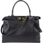 Fendi Black Leather Peekaboo Regular Handbag