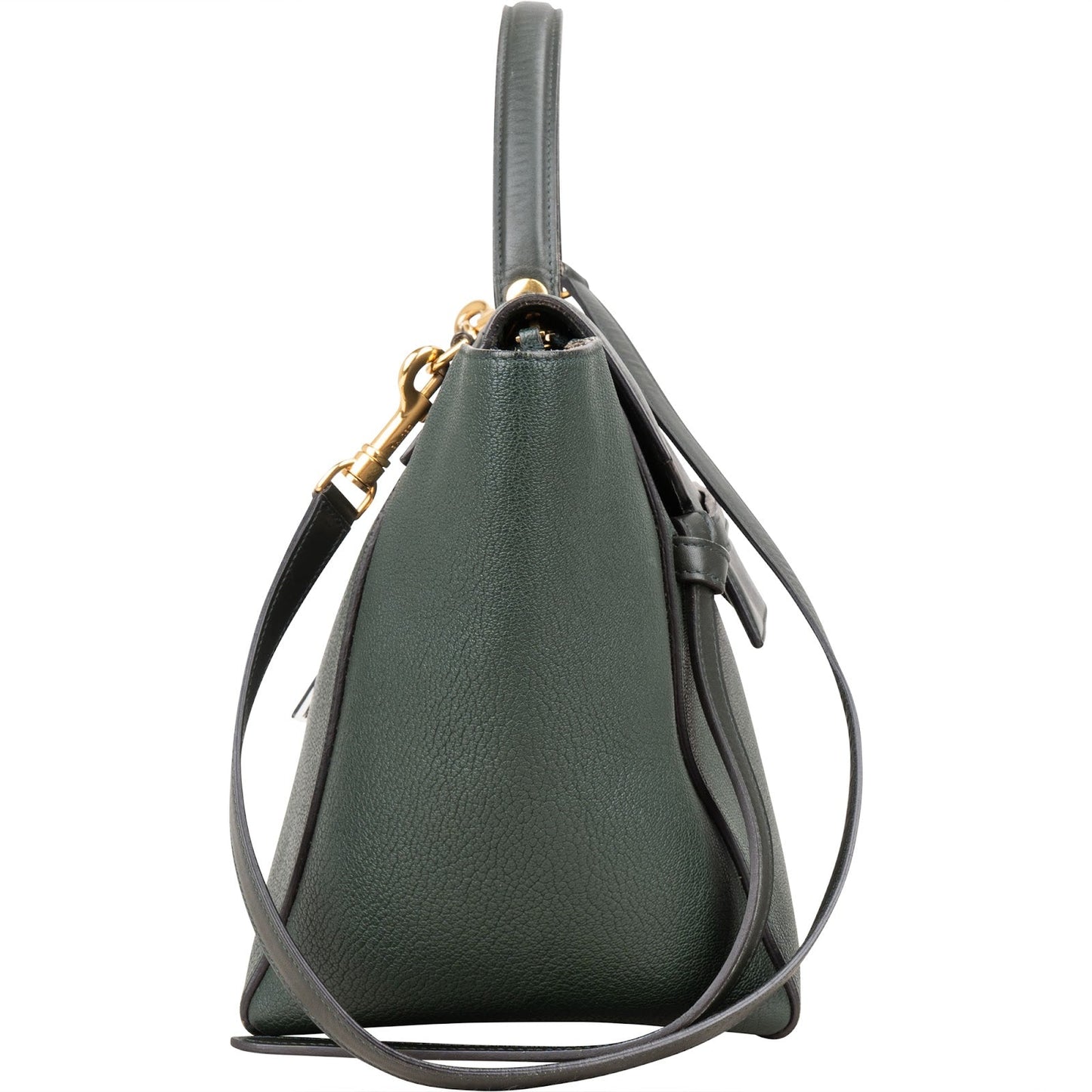Celine Dark Green Leather Belt Handbag